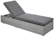 Naterial Davos Wicker & Aluminium Pool Lounger Grey L197cmxW65cmxH36cm