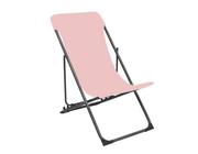 Biganos Steel & Textile Pool Lounger Kiss Pink W55cmxD86cmxH90cm