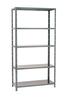 Storage Collapsible Metal Shelf With 5 Tiers Grey H193xW100xD40cm