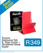Tucano Samsung Tab A  Riga Cover + Tempered Glass Super