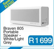 Braven 805 Portable Speaker - White/Light Grey