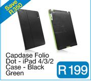 Capdase Folio Dot - iPad 4/3/2 Case - Black Green