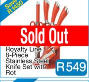 Royalty Line 8-Piece Stainless Steel Knife Set with Rot