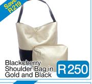 Blackcherry Shoulder Bag in Gold and Black