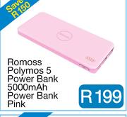 Romoss Polymos 5 Power Bank 5000mAh Power Bank Pink