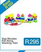 Viga Wooden Pull Along Stacking Train