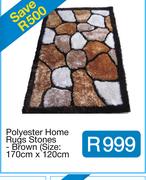 Polyester Home Rugs Stones - Brown (Size: 170cm x 120cm