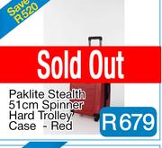 Paklite Stealth 51cm Spinner Hard Trolley Case  - Red