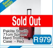 Paklite Stealth 71cm Spinner Hard Trolley Case  - Red