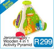 Jeronimo Toy - Wooden 4 in 1 Activity Pyramid