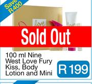 100 ml Nine West Love Fury Kiss, Body Lotion and Mini F