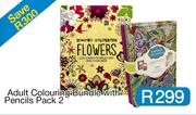 Adult Colouring Bundle with Pencils Pack 2