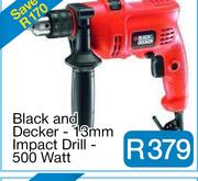 Black and Decker - 13mm Impact Drill - 500 Watt