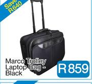 Marco Trolley Laptop Bag - Black