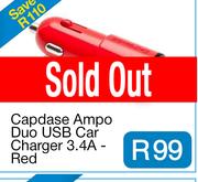 Capdase Ampo Duo USB Car Charger 3.4A - Red