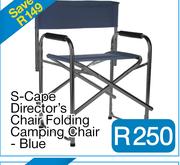 S-Cape Director's Chair Folding Camping Chair - Blue