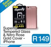 Superfly Tempered Glass & Nitro Rose Gold Cover - iPhon