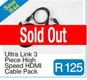 Ultra Link 3 Piece High Speed HDMI Cable Pack