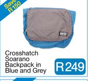 Crosshatch  Soarano Backpack in Blue and Grey