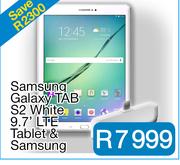 Samsung Galaxy TAB S2 White 9.7" LTE Tablet & Samsung D