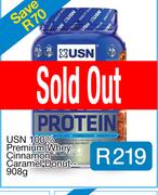 USN 100% Premium Whey Cinnamon Caramel Donut - 908g