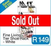 Fine Living - 7 Tier Shoe Rack - White