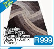 Polyester Home Rugs Wings - Brown (Size: 170cm x 120cm)