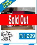 Jivo Elyxr Revolution Vinyl Player - Black & Burgundy