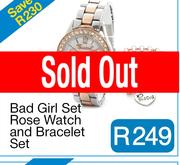 Bad Girl Set Rose Watch and Bracelet Set