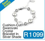 Cushion-Cut Swarovski Crystal Bracelet In Sliver Shade 