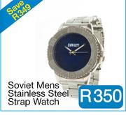 Soviet Mens Stainless Steel Strap Watch
