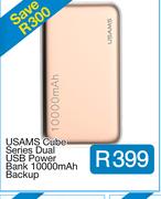 USAMS Cube Series Dual USB Power Bank 10000mAh Backup E