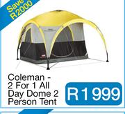 Coleman - 2 For 1 All Day Dome 2 Person Tent 