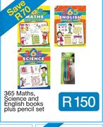365 Maths, Science and English books plus pencil set