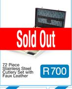 72 Piece Stainless Steel Cutlery Set with Faux Leather 