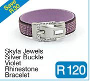 Skyla Jewels Silver Buckle Violet Rhinestone Bracelet