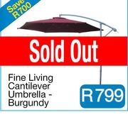Fine Living Cantilever Umbrella - Burgundy