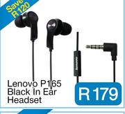 Lenovo P165 Black In Ear Headset