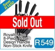 Royalty Line 8-Piece Wave Design Handle Non-Stick Knife