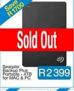Seagate Backup Plus Portable - 4TB for MAC & PC