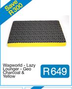 Wagworld - Lazy Lounger - Geo Charcoal & Yellow