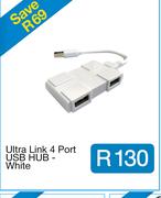 Ultra Link 4 Port USB HUB - White