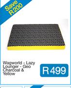 Wagworld - Lazy Lounger - Geo Charcoal & Yellow
