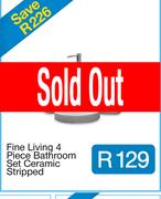 Fine Living 4 Piece Bathroom Set Ceramic Stripped