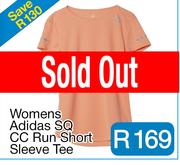 Womens Adidas SQ CC Run Short Sleeve Tee 