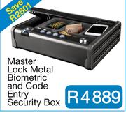Master Lock Metal Biometric and Code Entry Security Box