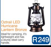 Oztrail LED Hurricane Lantern Bronze