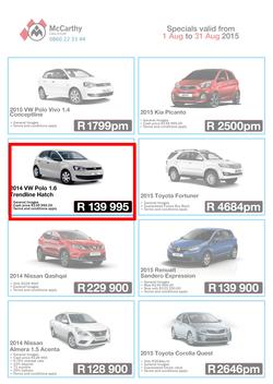 McCarthy Call-A-Car (1 Aug - 31 Aug 2015), page 1